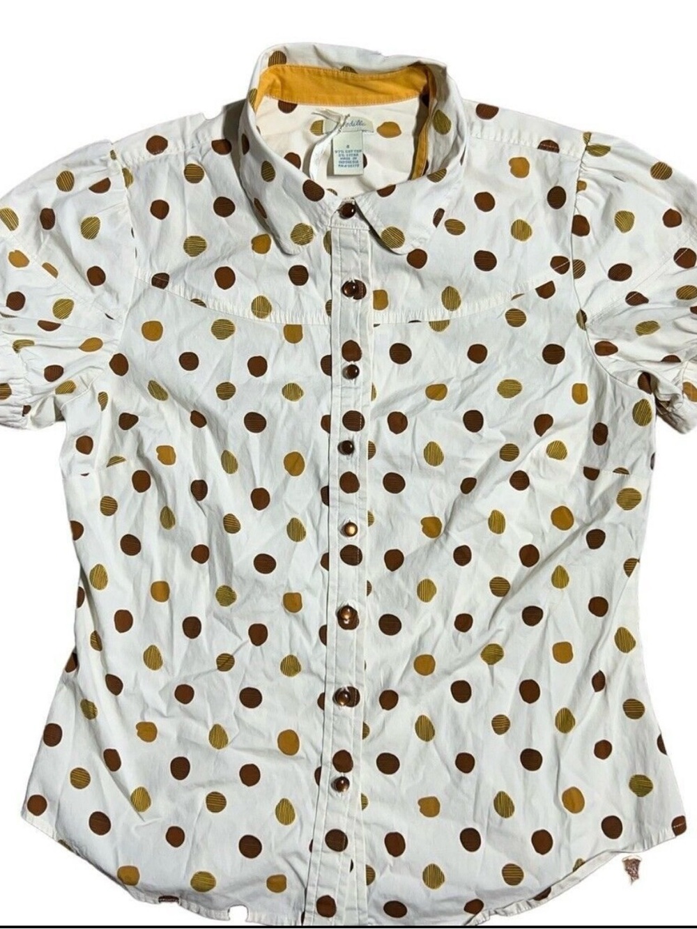 Odille (Anthropologie) Polka Dot Blouse - Size 2 - Retro/Cottagecore - Picture 6 of 9